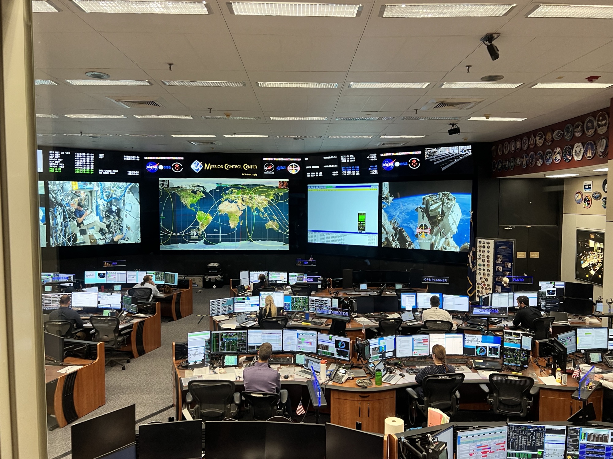 control center with four large screens
